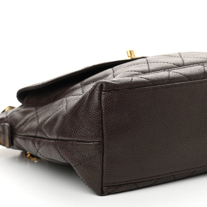 Chanel Caviar Quilted Flap Shoulder Bag Dark Brown 9 of 11