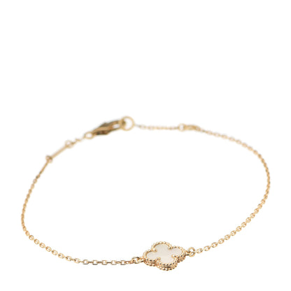 Van Cleef & Arpels 18K Yellow Gold Mother of Pearl Sweet Alhambra Bracelet 1 of 8