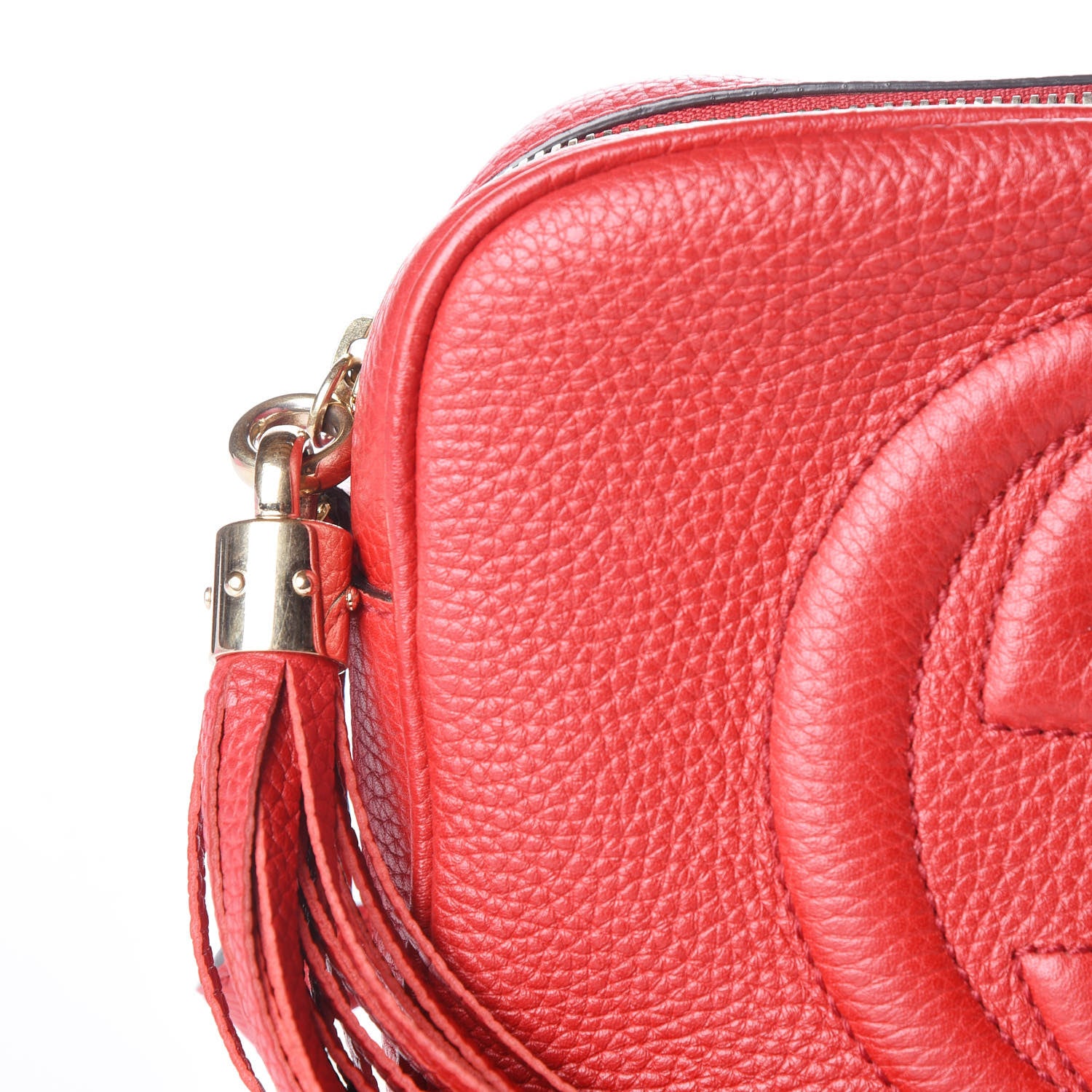Gucci Pebbled Calfskin Small Soho Disco Bag Vibrant Red 10 of 10