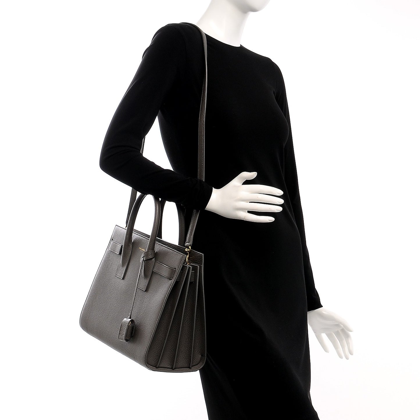 Grained Calfskin Small Sac De Jour Dark Anthracite