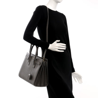 Saint Laurent Grained Calfskin Small Sac De Jour Dark Anthracite 3 of 9