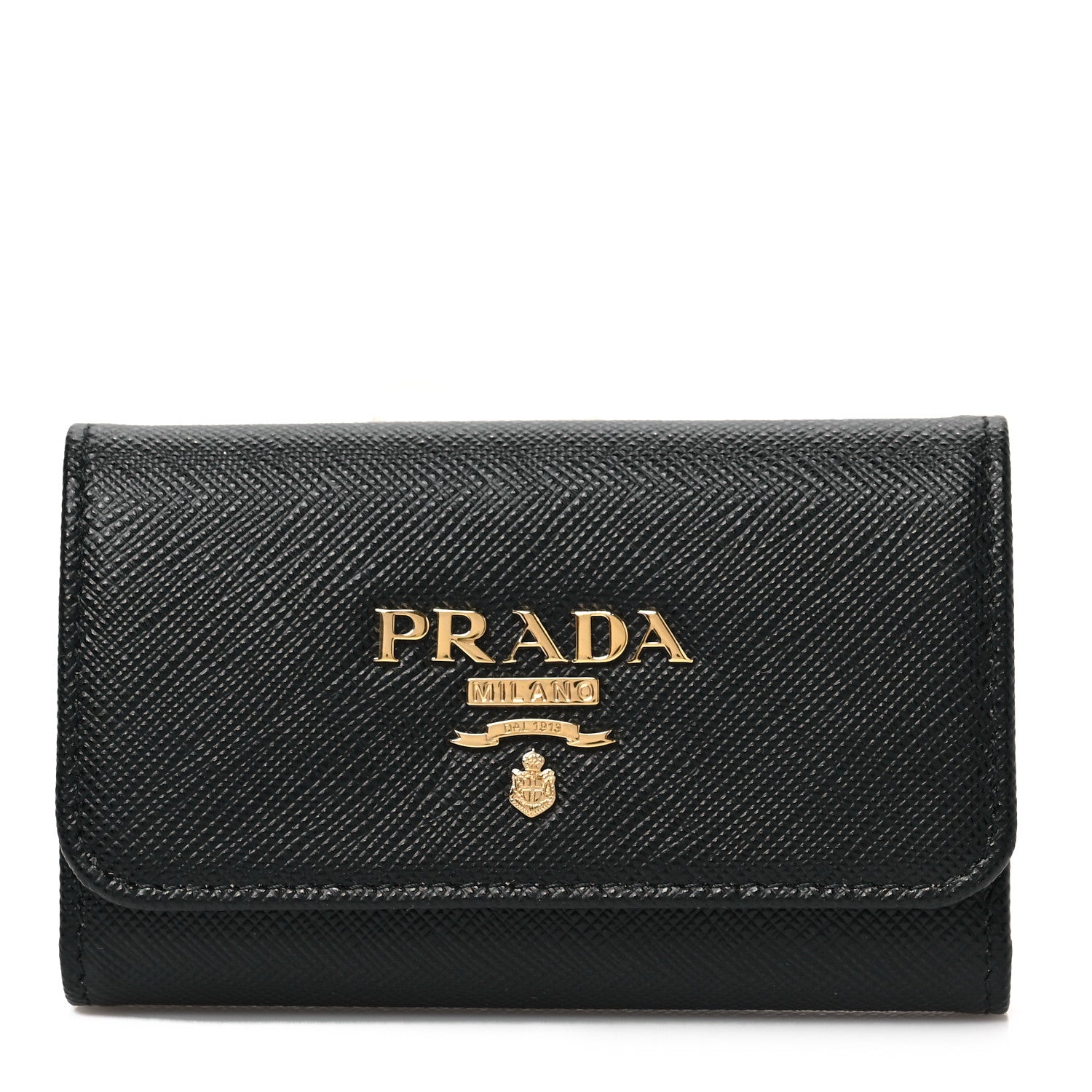 Prada Saffiano Metal 6 Key Holder Black 1 of 6