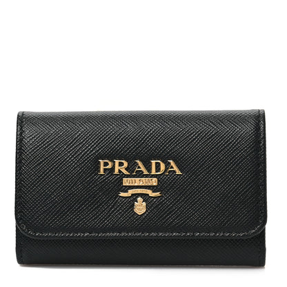 Prada Saffiano Metal 6 Key Holder Black 1 of 6
