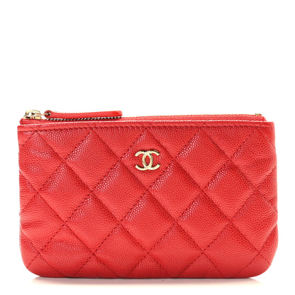 Chanel Caviar Quilted Small Cosmetic Case Red 1 of 8