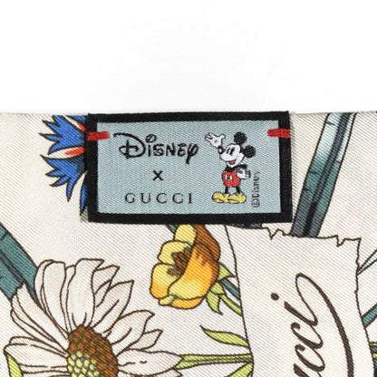 Gucci X DISNEY Silk Twill Mickey Lac Neck Bow Scarf Ivory Blue 3 of 4