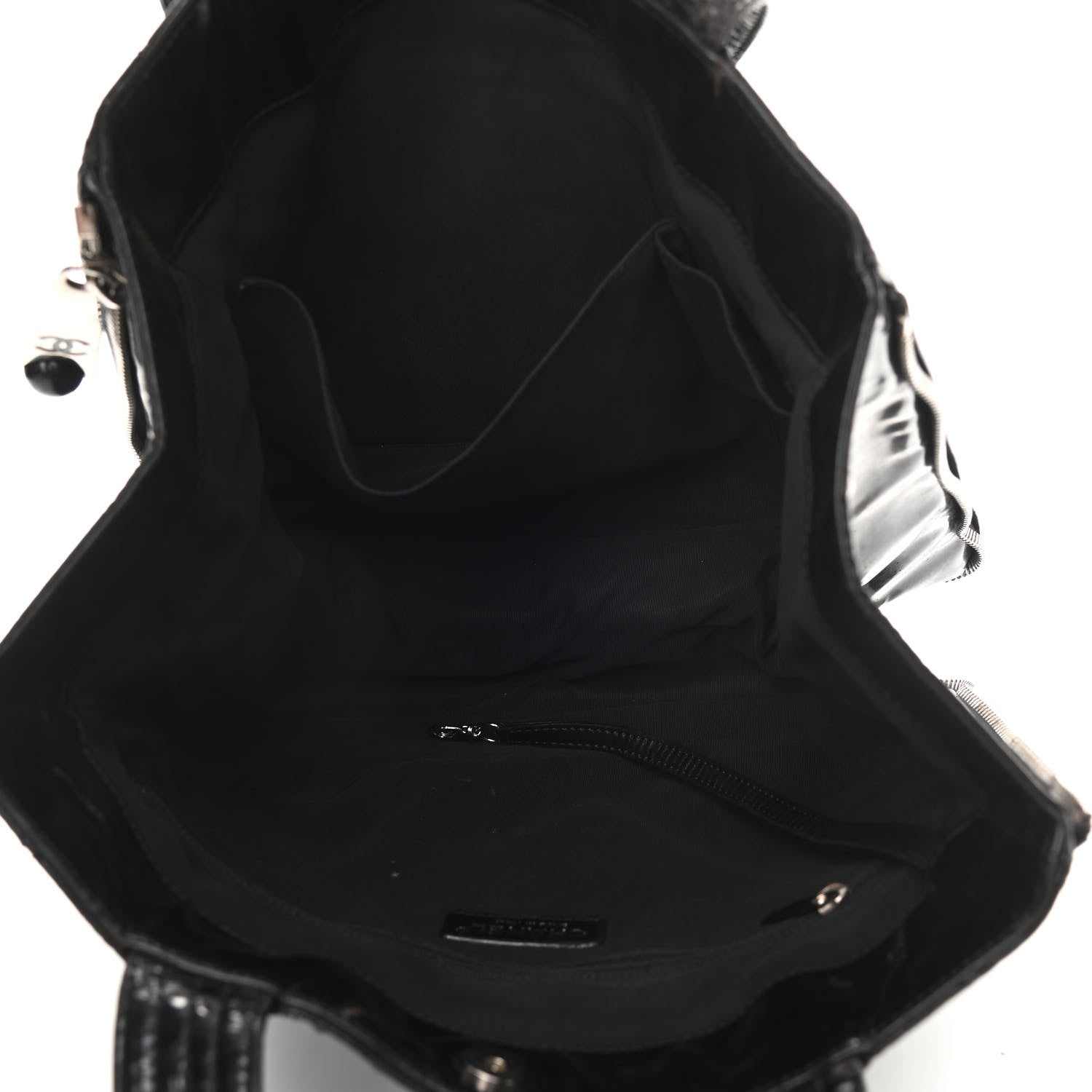 Chanel Patent Quilted Expandable CC Shoping Tote Black 5 of 16