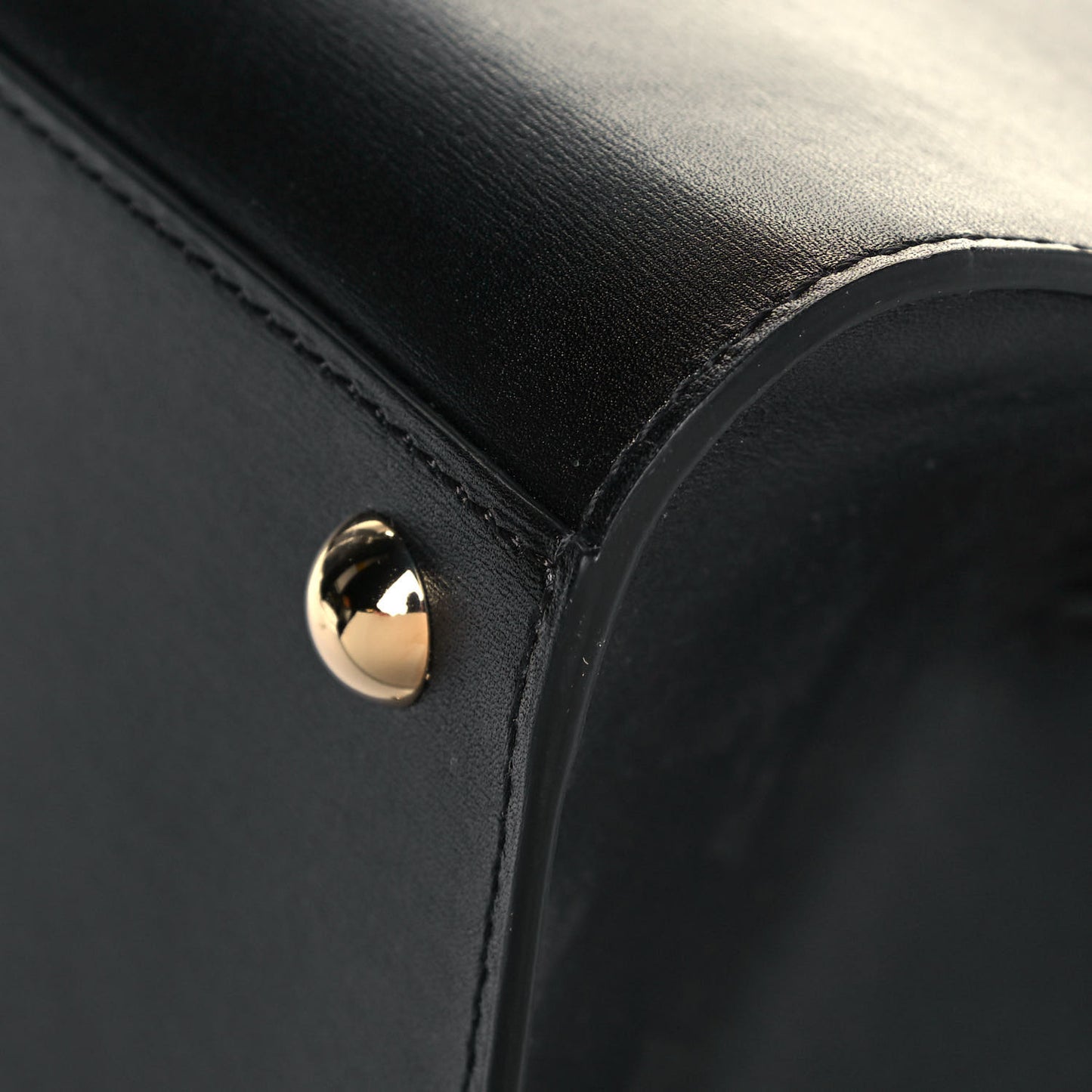 Grained Calfskin MM Brillant Satchel Black