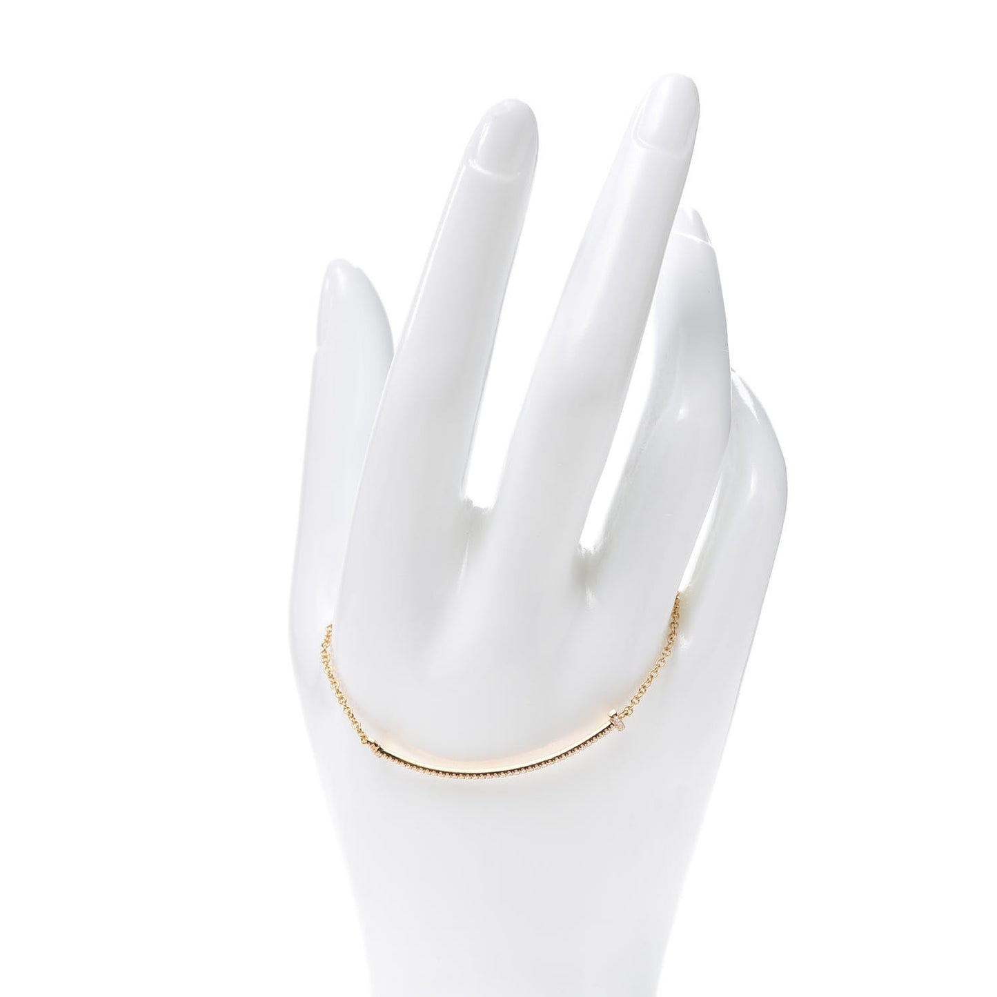 18K Yellow Gold Diamond T Smile Bracelet