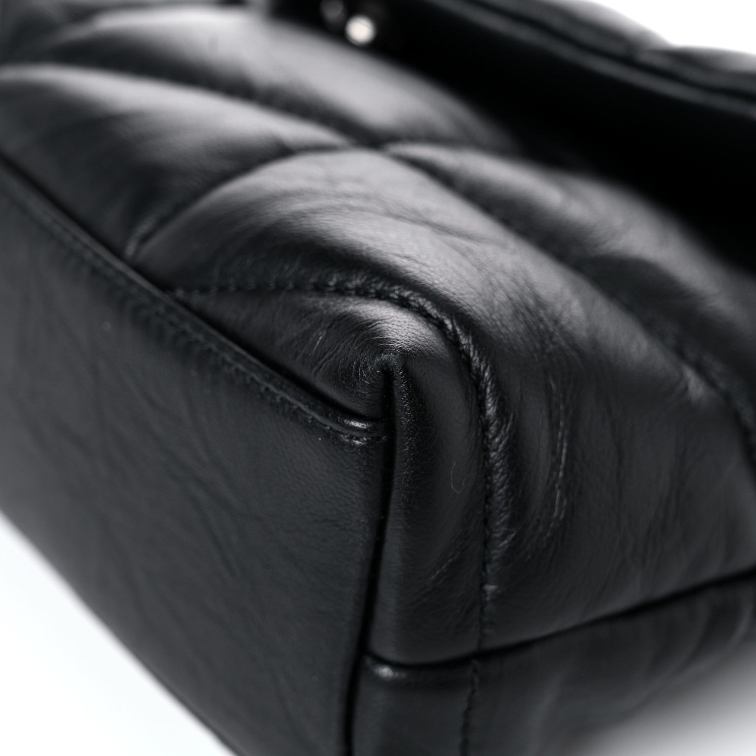 Saint Laurent Calfskin Quilted Toy Loulou Puffer Monogram Monochrome Chain Satchel Black 10 of 19