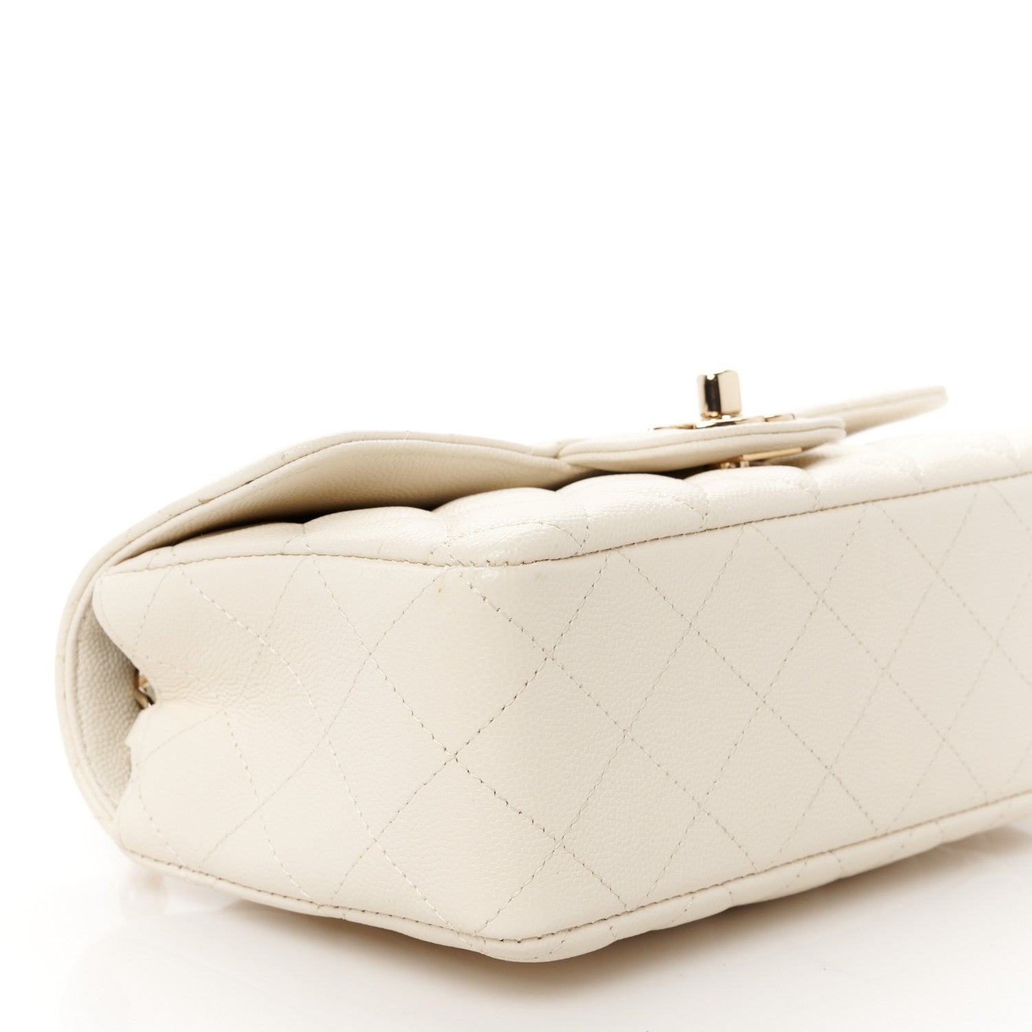 Chanel Caviar Quilted Mini Rectangular Flap White 10 of 11