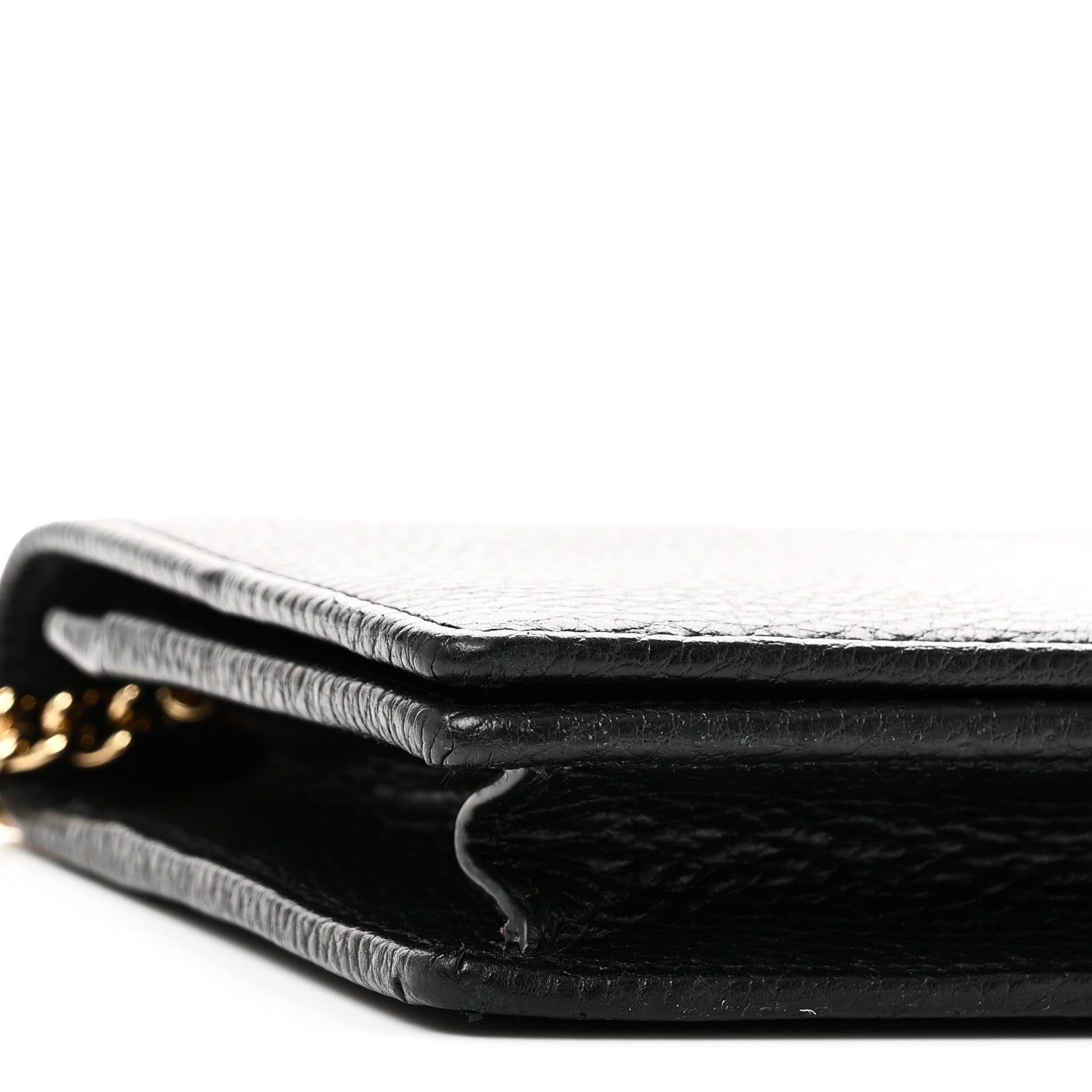 Gucci Calfskin Mini GG Marmont Chain Wallet Black 9 of 10