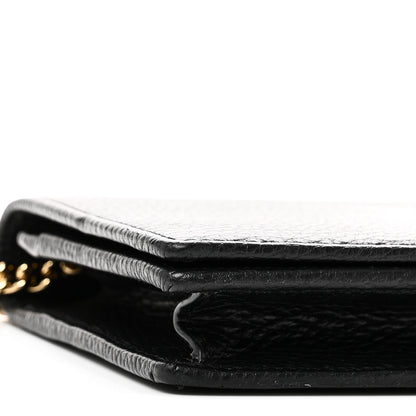 Gucci Calfskin Mini GG Marmont Chain Wallet Black 9 of 10