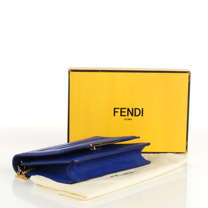 Fendi Vitello Flamingo Tube Wallet on Chain Blue Neon 5 of 9
