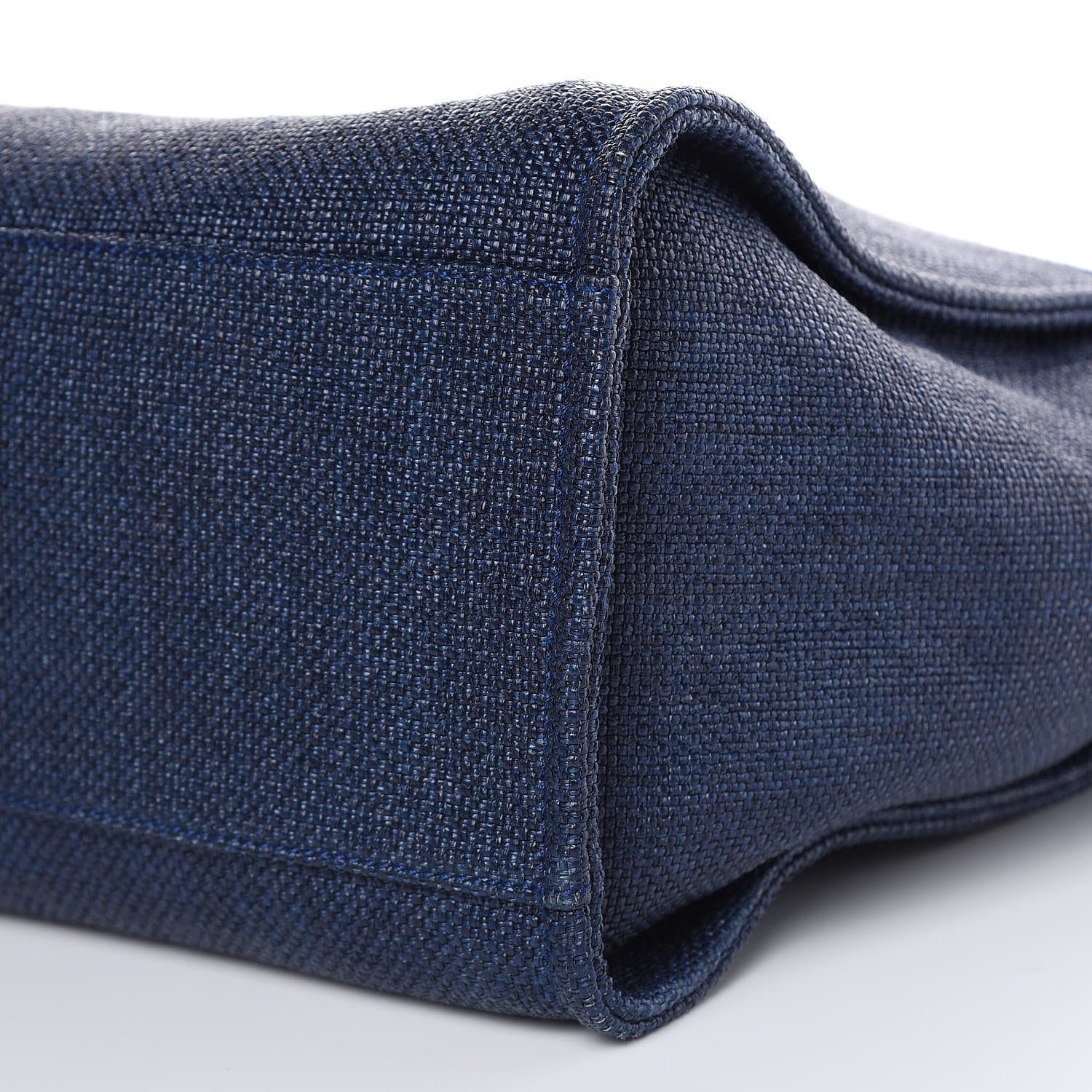 Chanel Woven Straw Raffia Large Deauville Tote Blue 9 of 10