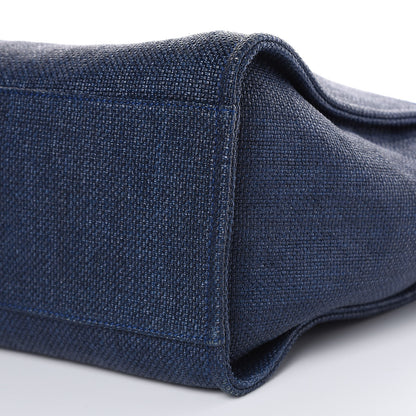 Chanel Woven Straw Raffia Large Deauville Tote Blue 9 of 10