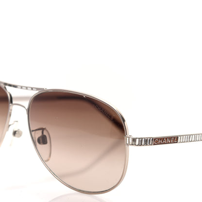Chanel Crystal Aviator Sunglasses 4121 Brown Gold 7 of 8