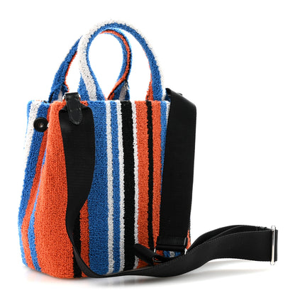 Prada Terry Cloth Small Stripe Tote Arancio 3 of 9