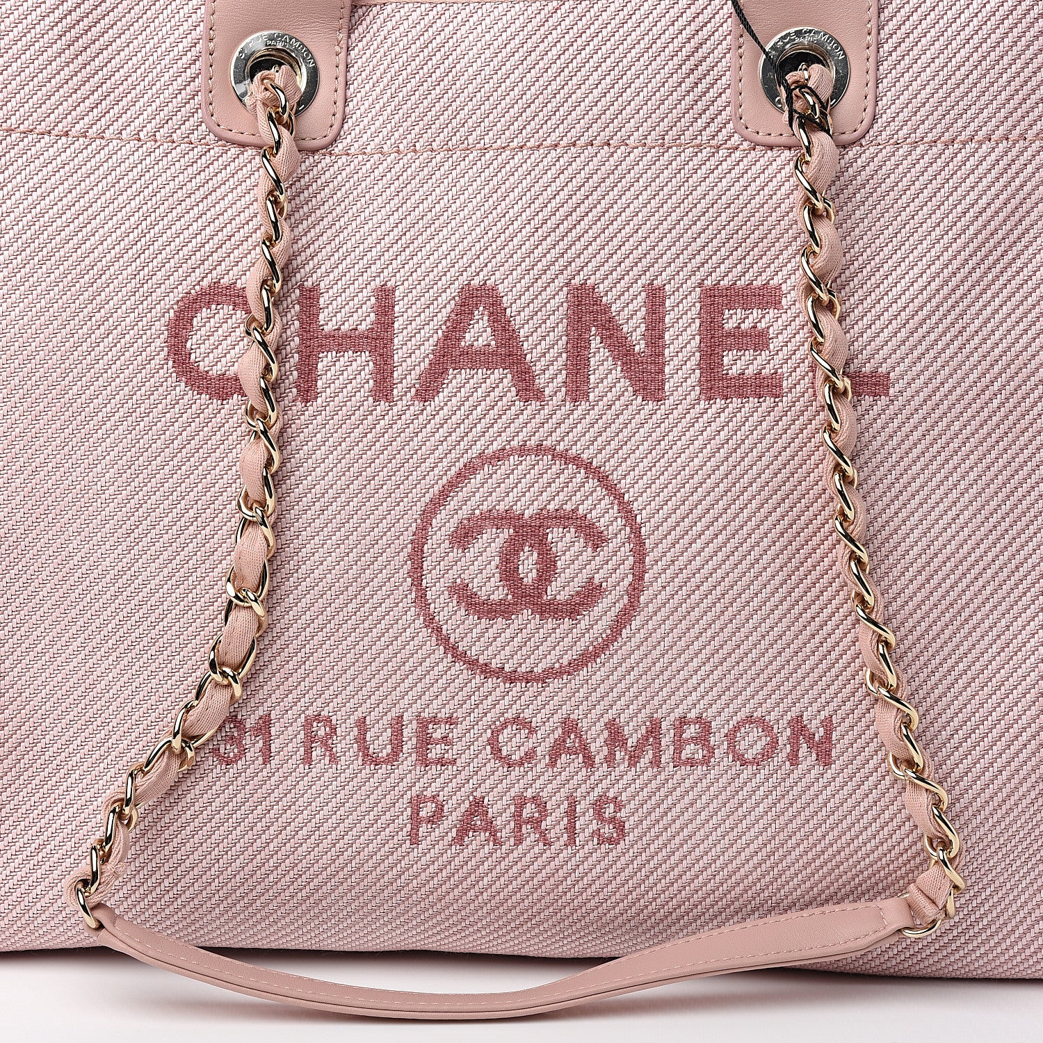 Chanel Mixed Fibers Calfskin Medium Deauville Tote Rose Pink 9 of 10