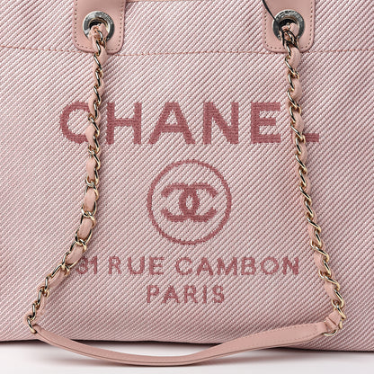 Chanel Mixed Fibers Calfskin Medium Deauville Tote Rose Pink 9 of 10