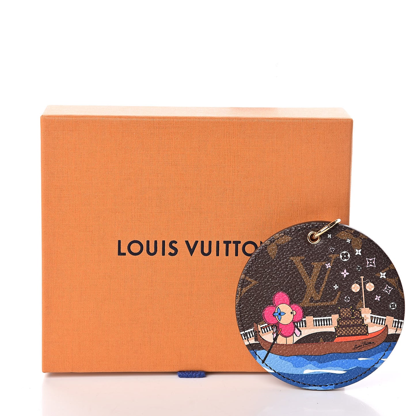 Monogram 2019 Christmas Animation Venice Bag Charm Key Ring Blue