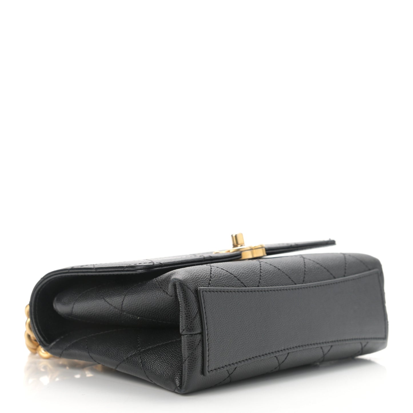 Caviar Quilted Mini Bracelet On Chain Flap Black