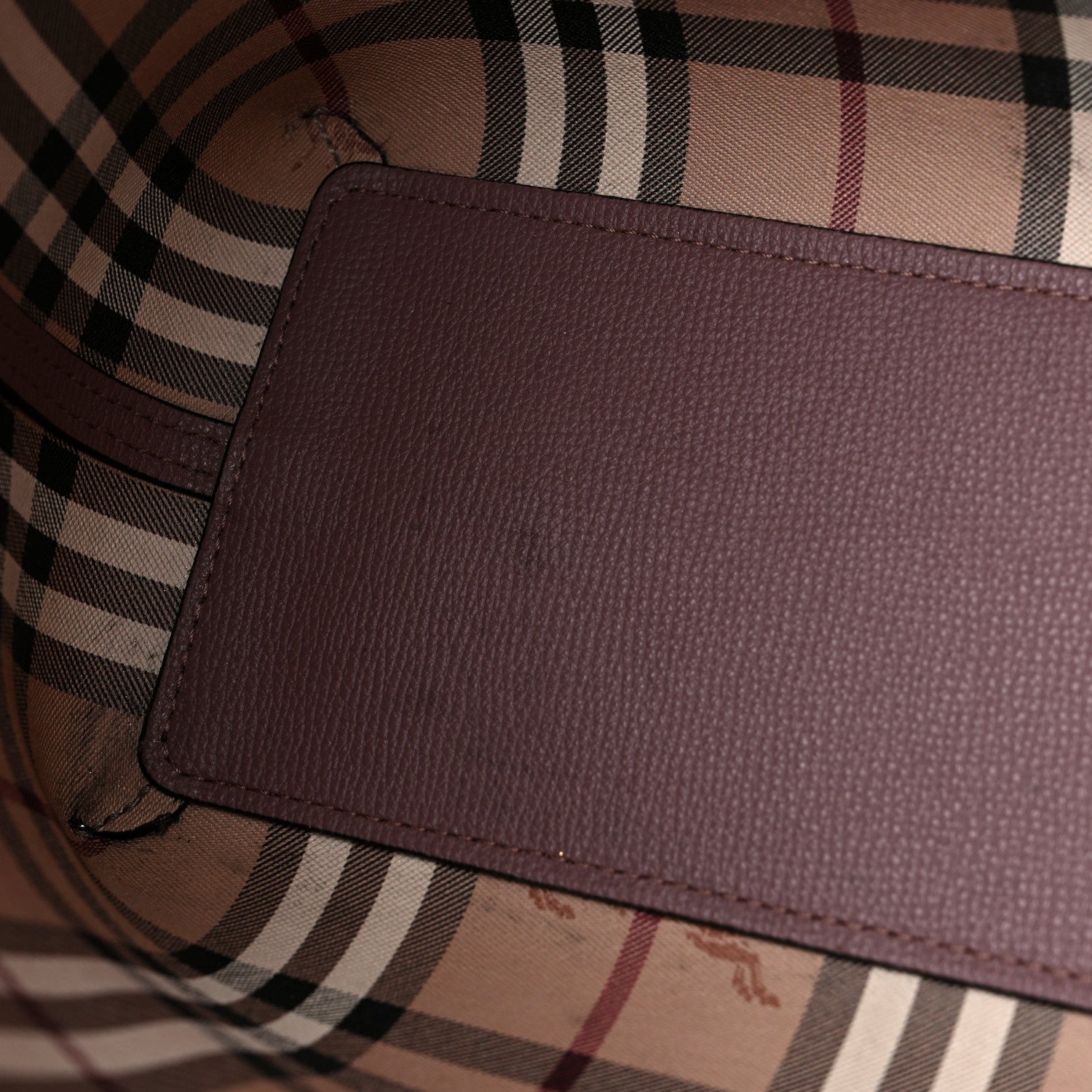 Burberry Grainy Calfskin Haymarket Check Medium Reversible Tote Dusty Pink 17 of 20