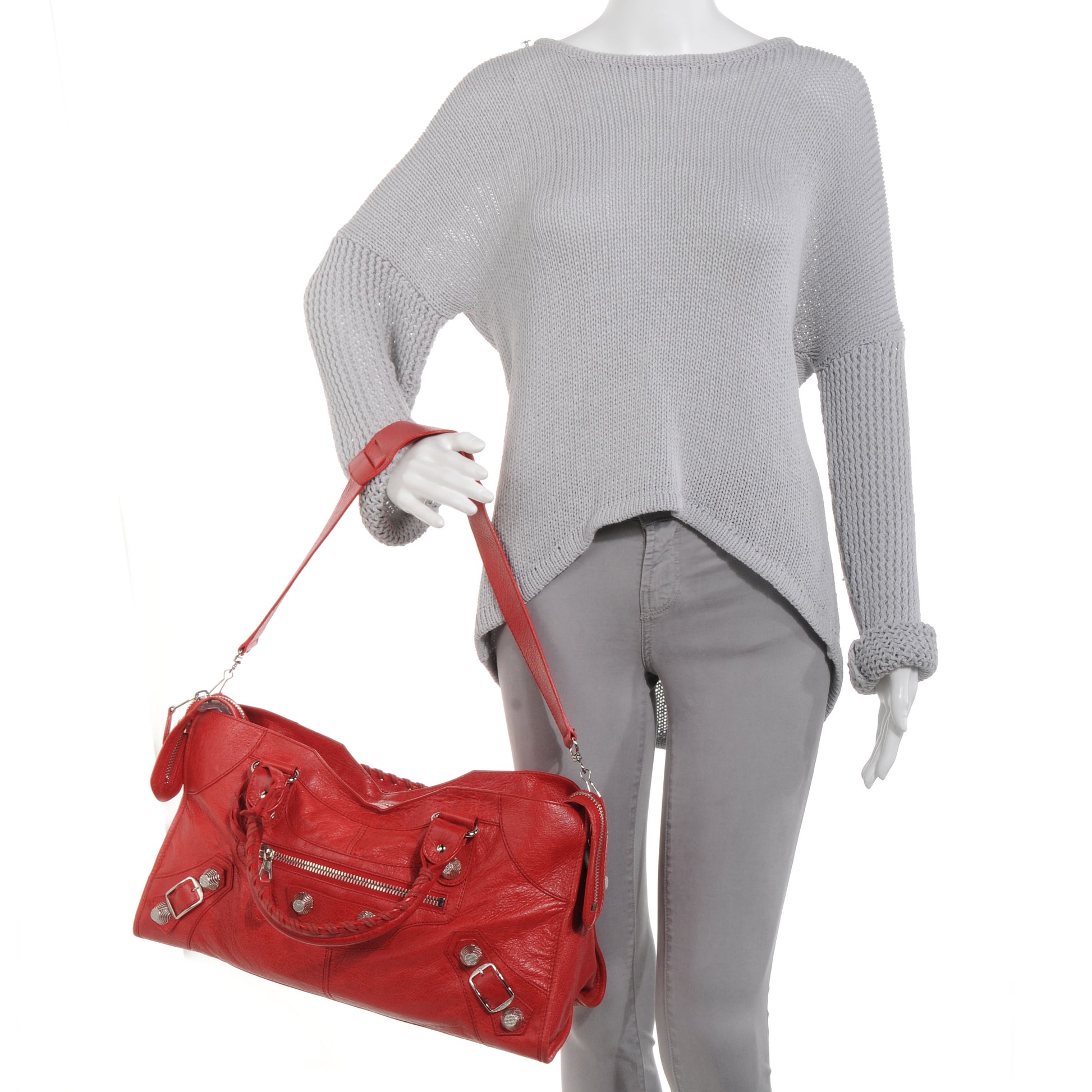 Balenciaga Agneau Giant 21 Silver Hardware Part Time Coquelicot 2 of 9