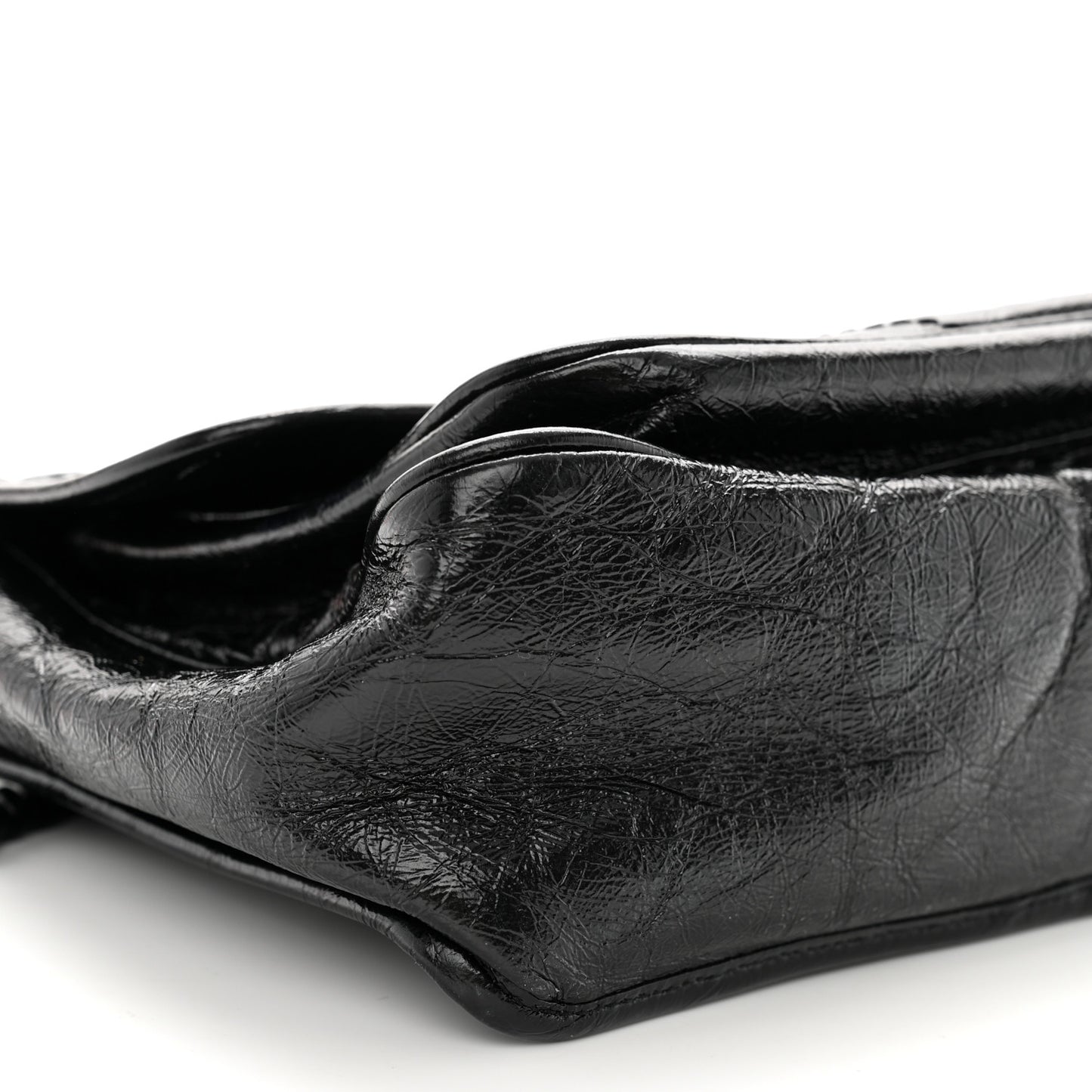 Crinkled Calfskin Matelasse Monogram Medium Niki Chain Satchel Black