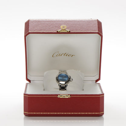 Cartier Stainless Steel 27mm Miss Pasha Quartz Watch Blue 11 of 11