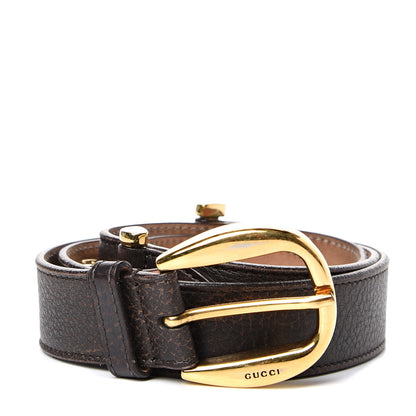 Gucci Calfskin Horsebit Belt 90 36 Dark Brown 1 of 8
