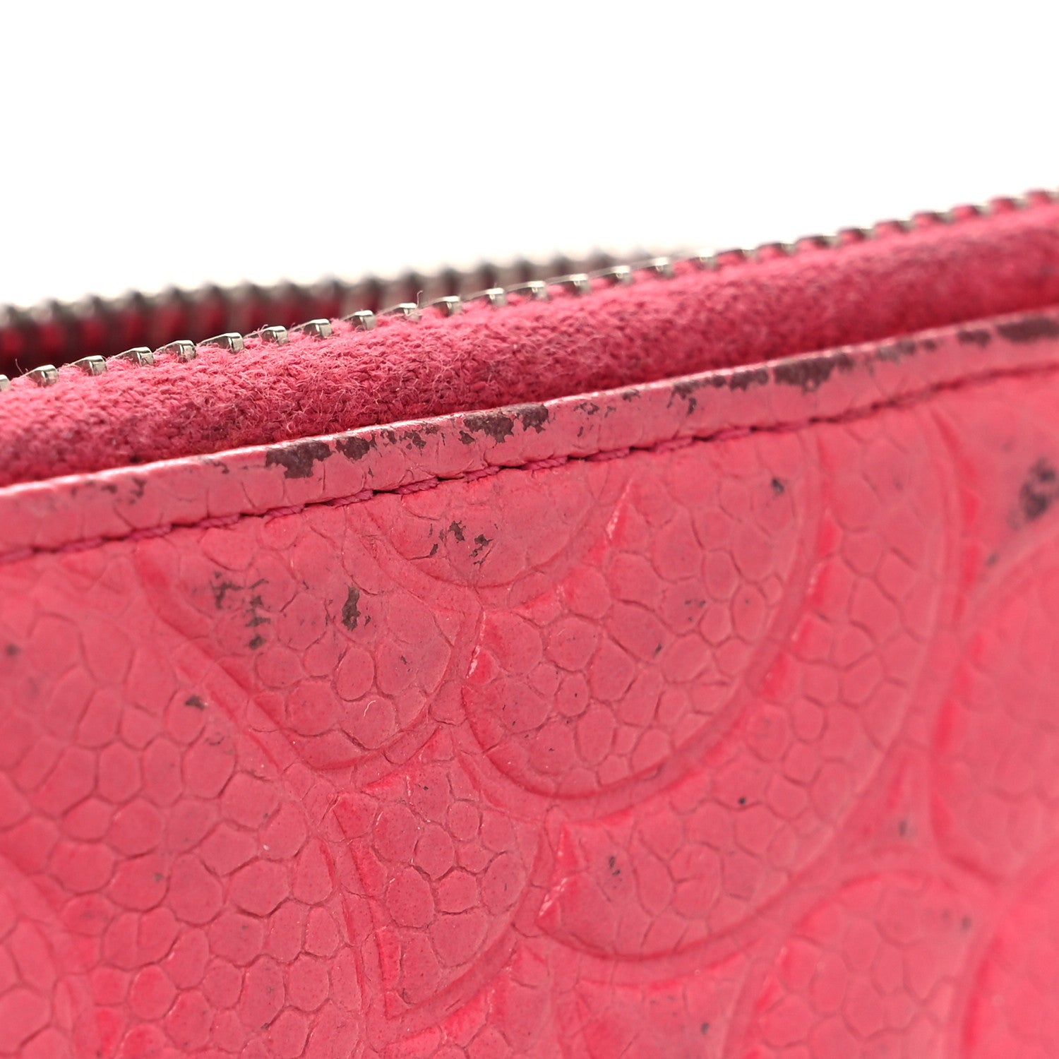 Chanel Caviar Camellia Embossed Key Holder Case Pink 11 of 15