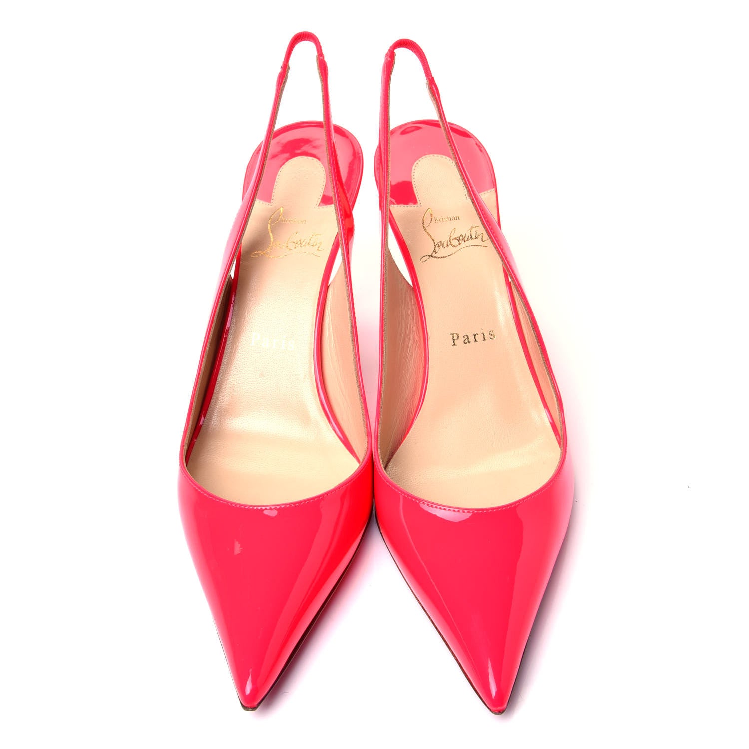Christian Louboutin Patent Clare Sling 80 Pumps 41 Fluo Rose 5 of 11