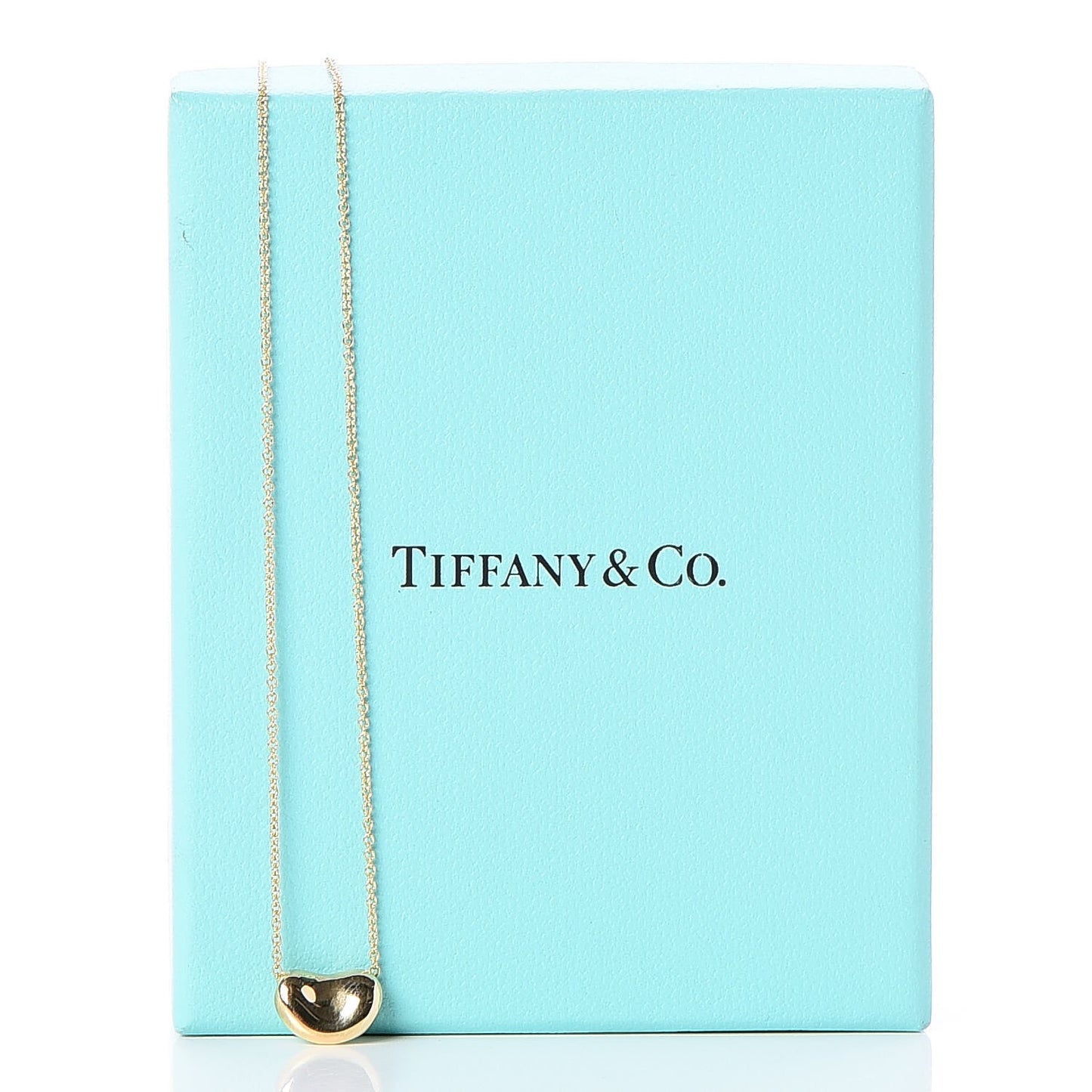 18K Yellow Gold 11mm Elsa Peretti Bean Pendant Necklace