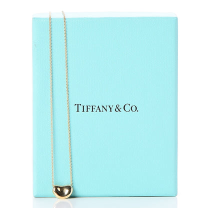 Tiffany 18K Yellow Gold 11mm Elsa Peretti Bean Pendant Necklace 9 of 9