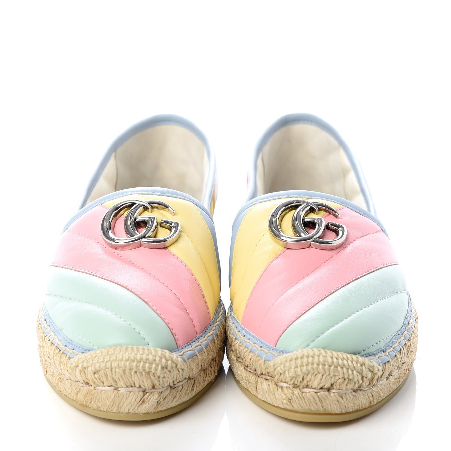Gucci Nappa Matelasse Diagonal GG Marmont Espadrilles 39 Multicolor Pastel 2 of 10