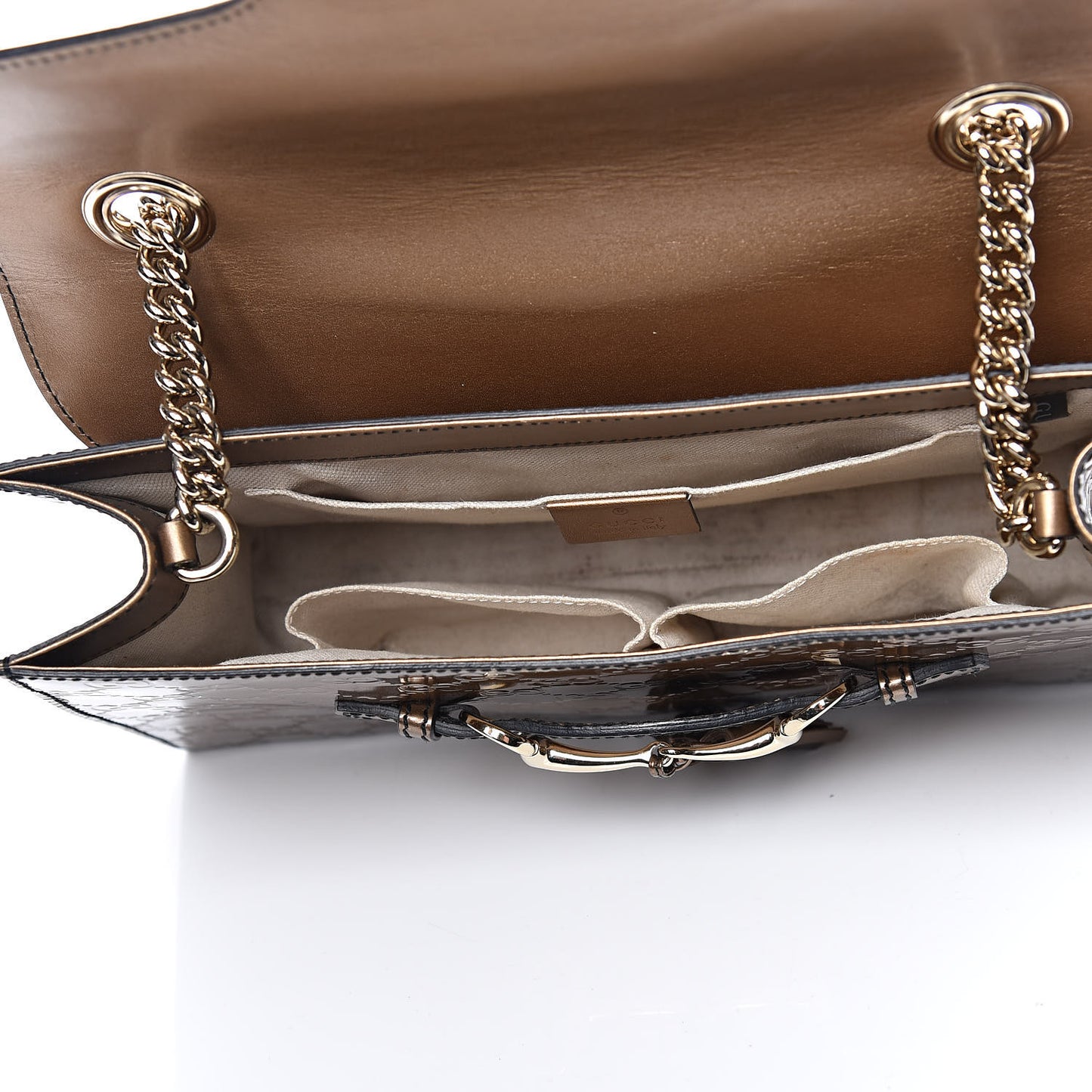 Shine Guccissima Medium Emily Chain Shoulder Bag Acero