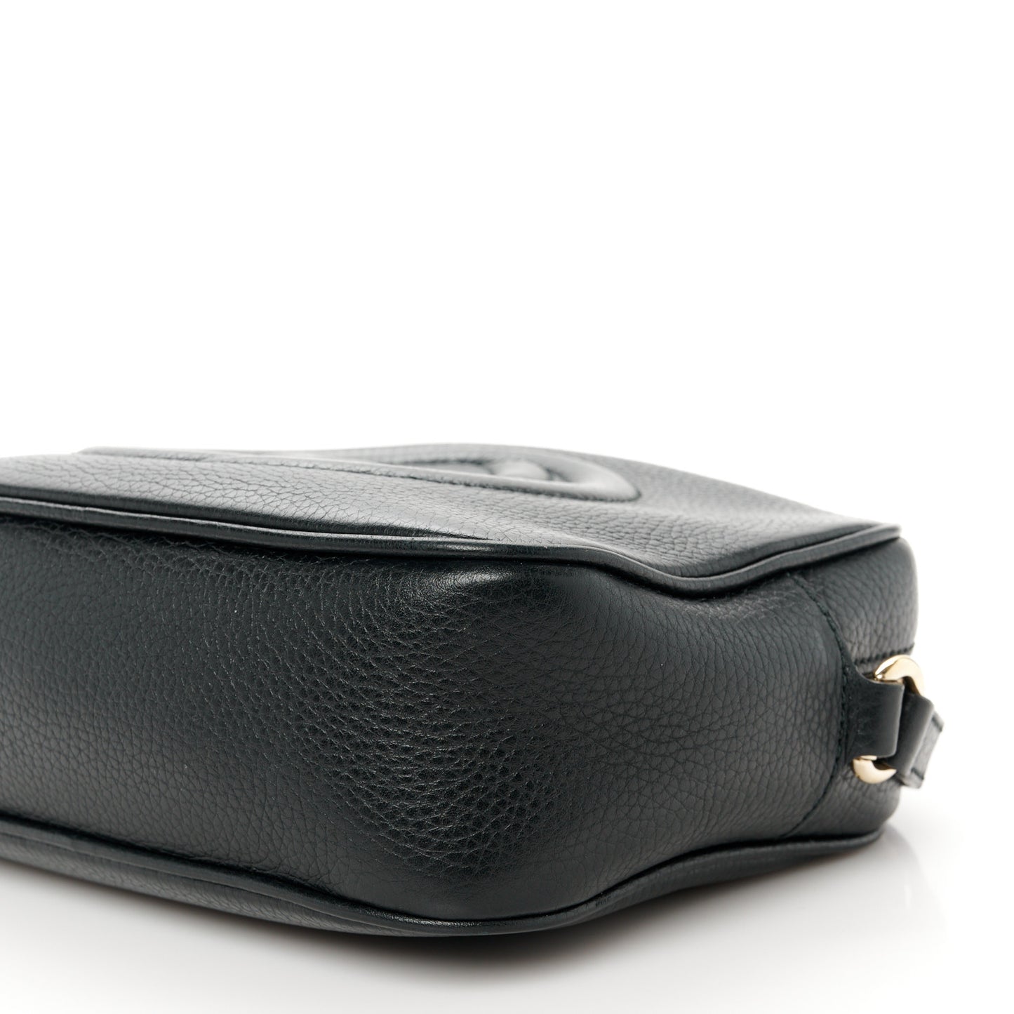 Pebbled Calfskin Small Soho Disco Bag Black