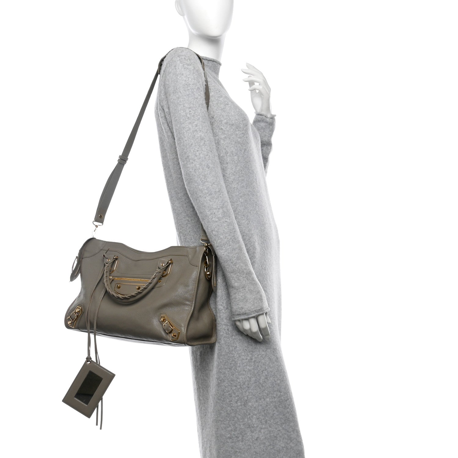 Balenciaga Chevre Gold Metallic Edge Hardware City Gris Taupe 2 of 13