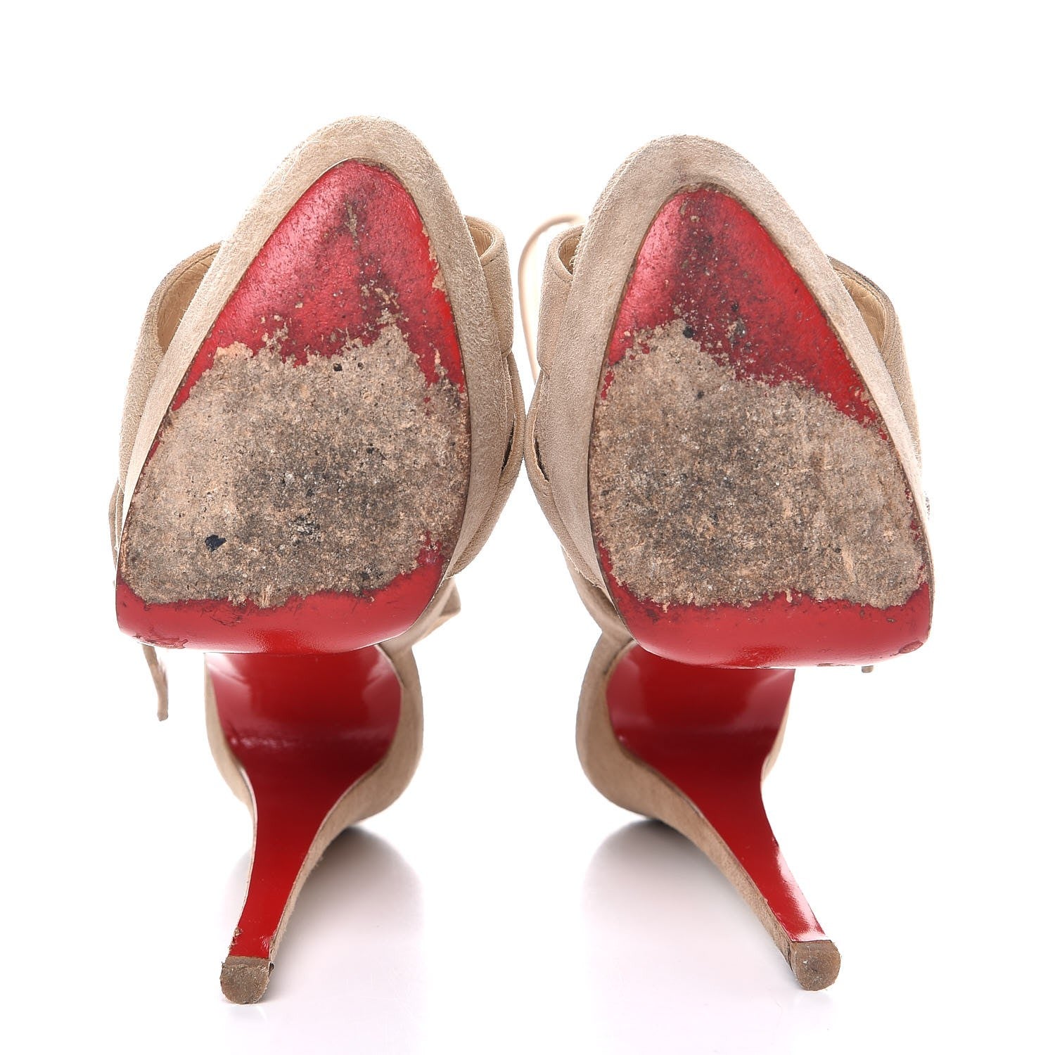 Christian Louboutin Suede Toutenkaboucle 150 Platform Sandals 35 Taupe Tirilo 7 of 21