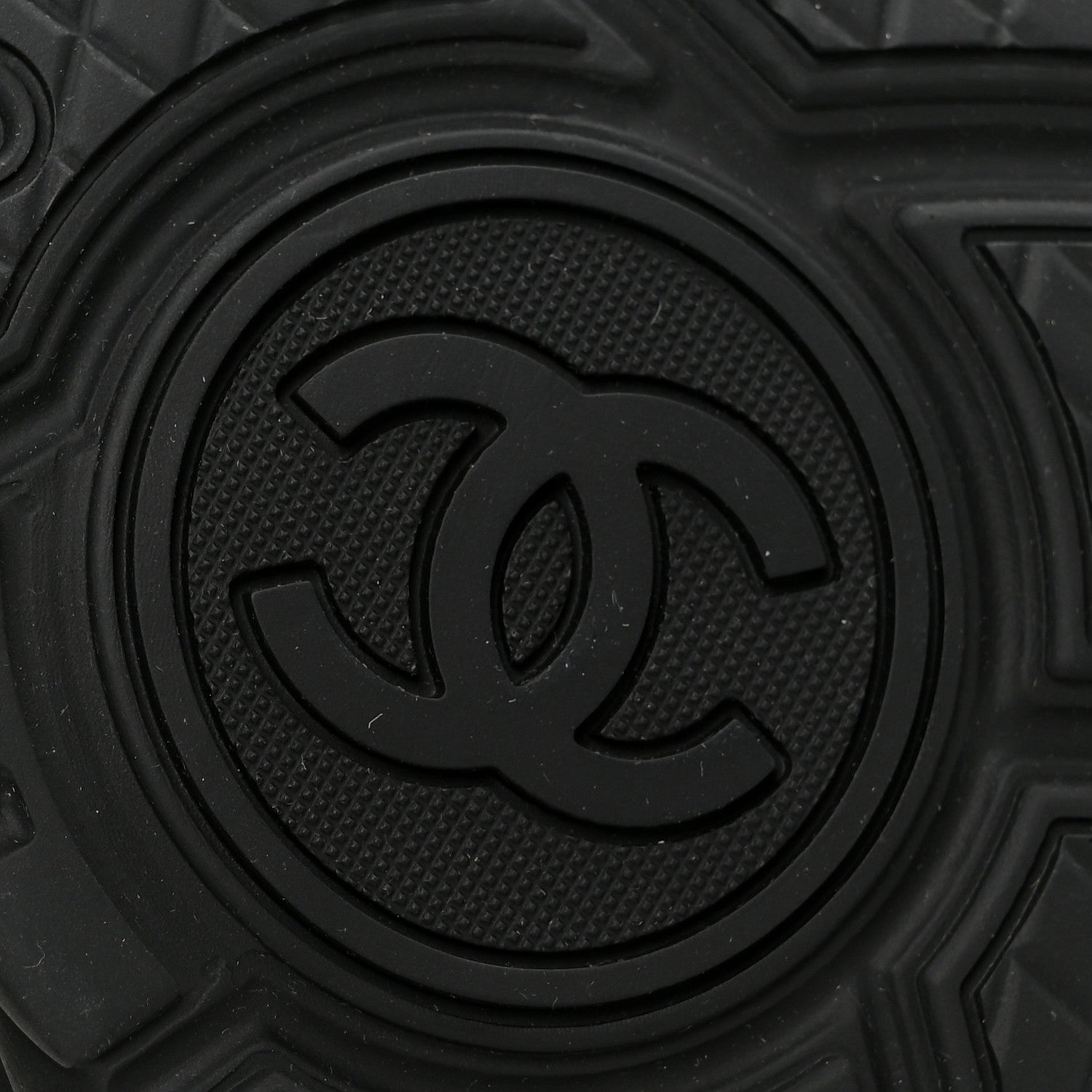 Chanel Lambskin Fabric CC Sneakers 39 Black 7 of 10