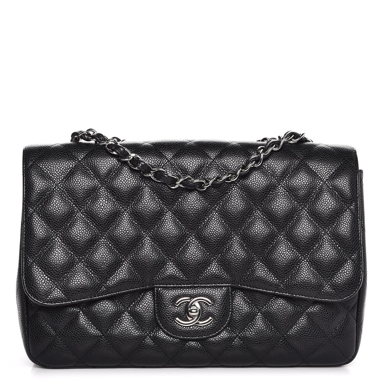 Caviar Quilted Jumbo Single Flap Black