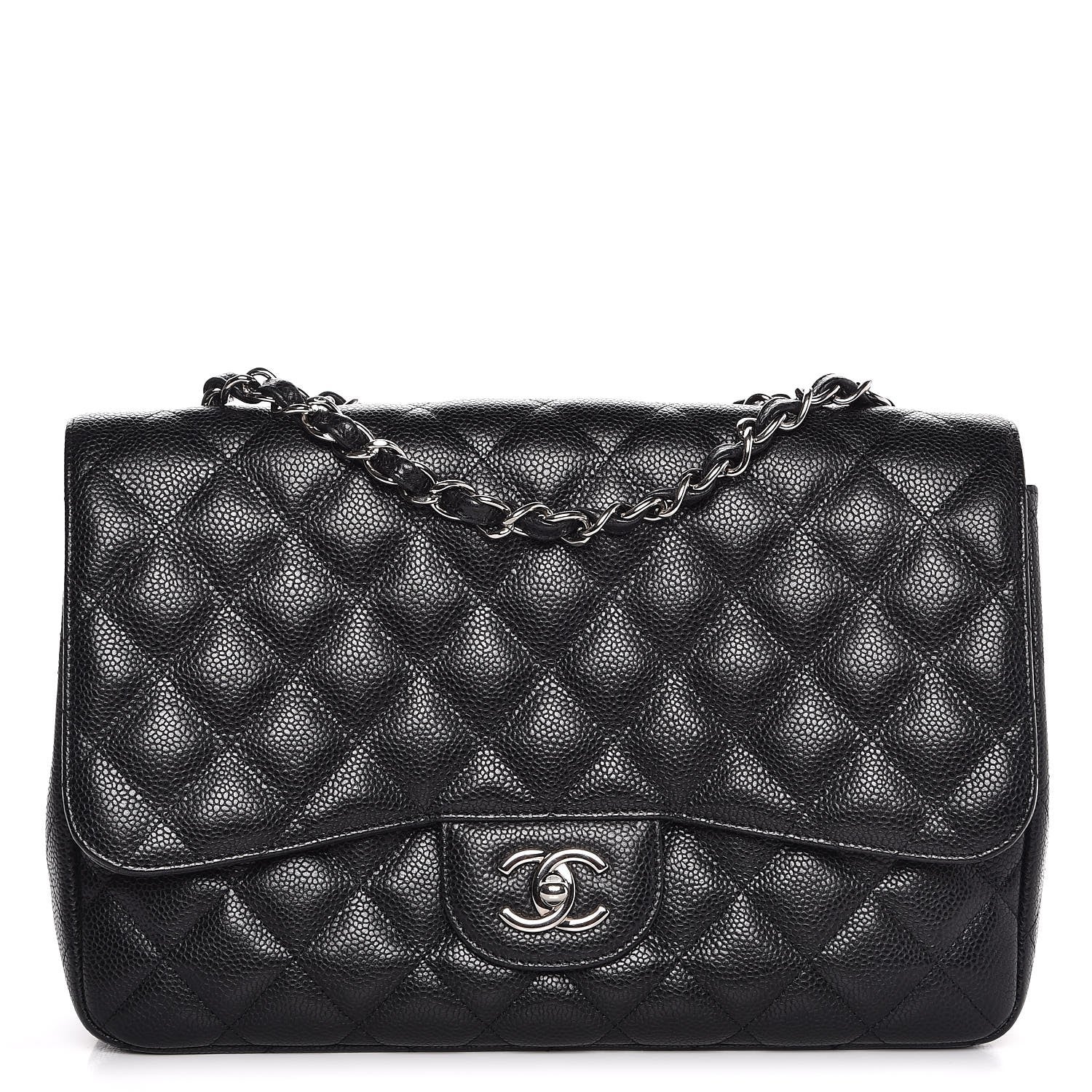Chanel Caviar Quilted Jumbo Single Flap Black 1 of 8