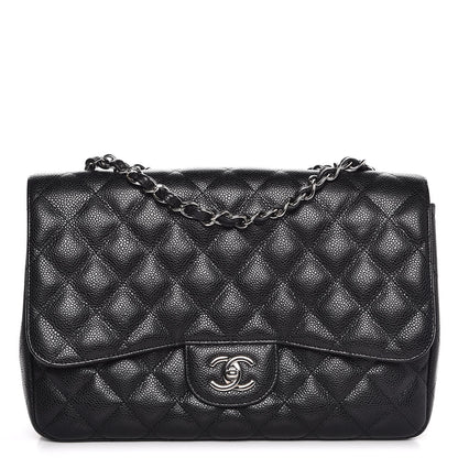 Chanel Caviar Quilted Jumbo Single Flap Black 1 of 8