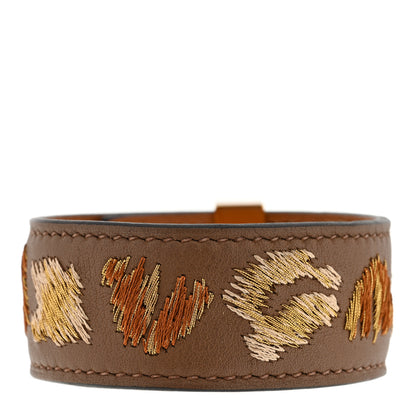 Hermes Swift Leopard Embroidered Collier de Chien CDC 24 Bracelet T2 Alezan 2 of 3