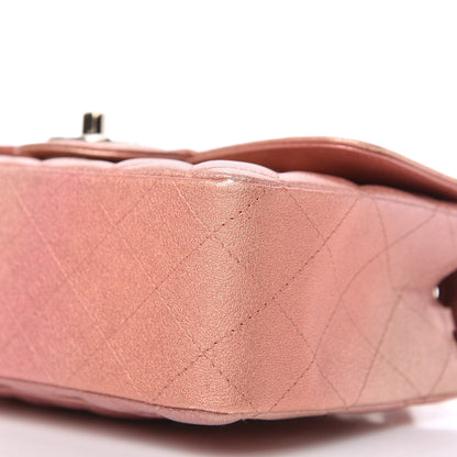 Chanel Metallic Lambskin Quilted Ombre Mini Rectangular Flap Pink 7 of 11