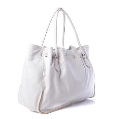 Prada Nappa Soft Drawstring Tote White 3 of 14