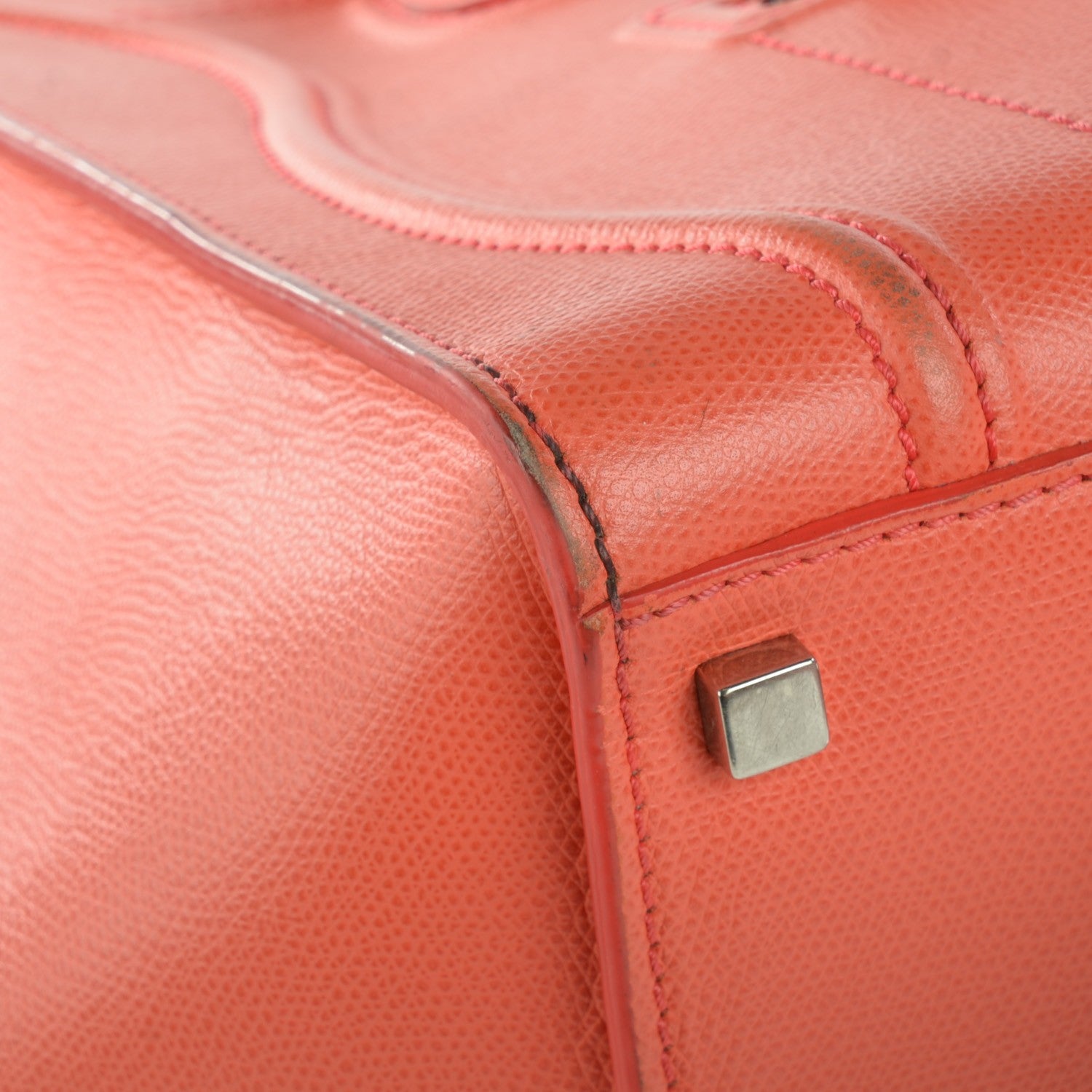 Celine Grained Calfskin Medium Phantom Luggage Coral 15 of 15