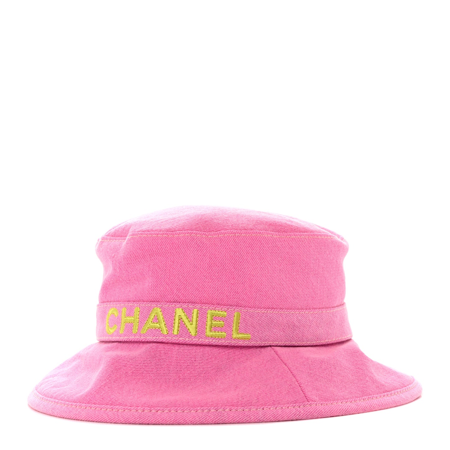 Denim Logo Bucket Hat M Pink Yellow