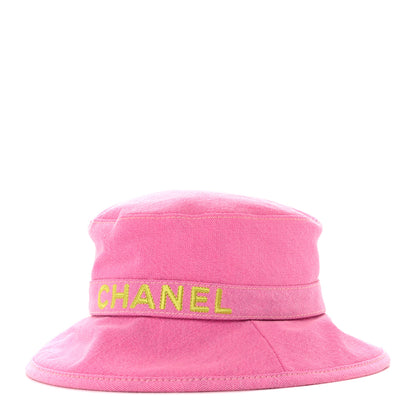 Chanel Denim Logo Bucket Hat M Pink Yellow 1 of 6