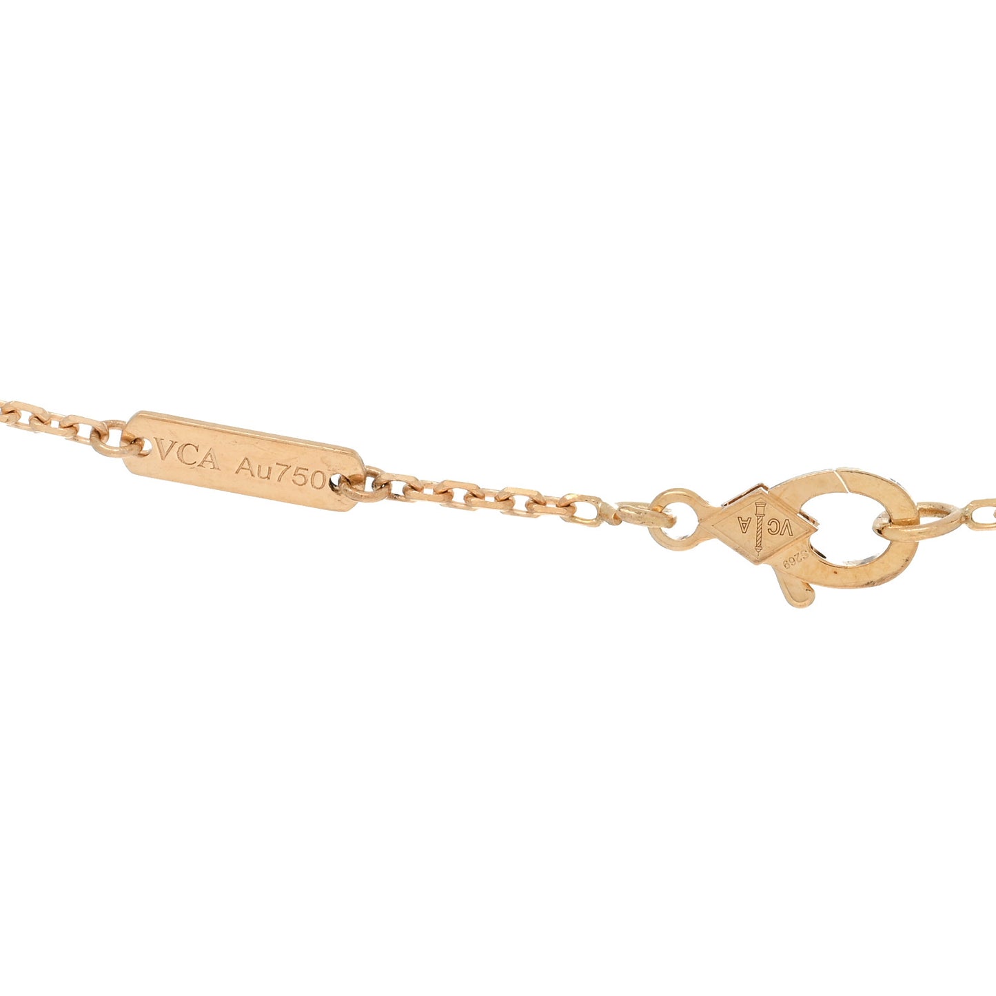 18k Yellow Gold Mother of Pearl Lucky Alhambra Butterfly Pendant Necklace